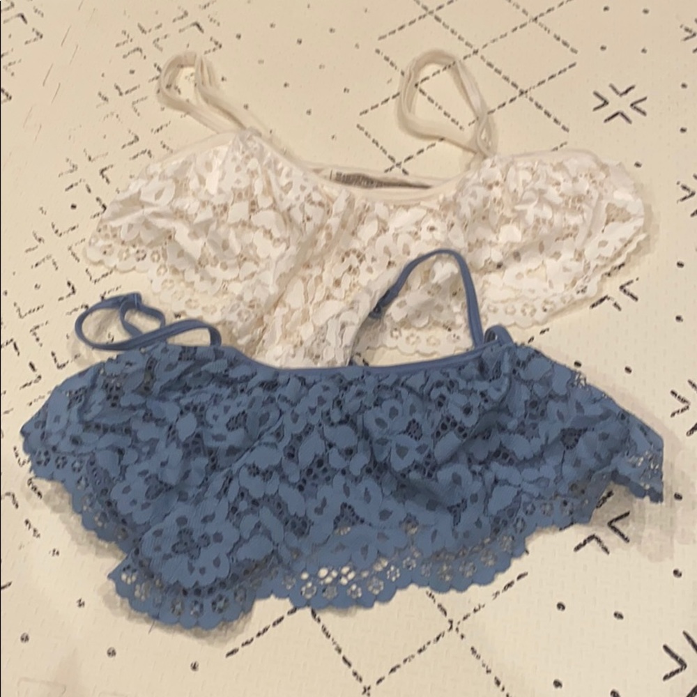 2 XS VS bralettes